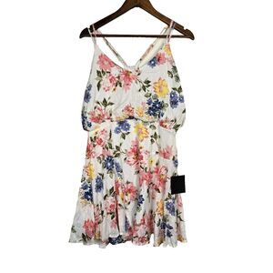Lulu's Women's Size Large White with Floral Tank Top NWT